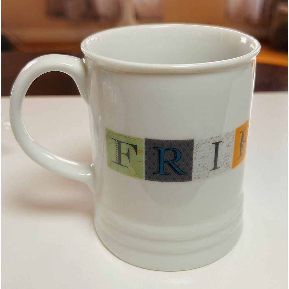 Coffee Mug Friendship Multi-Color Ceramic Cup Fringe Studio California